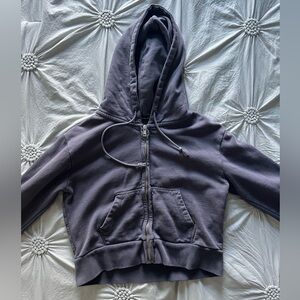 Cropped navy Brandy Melville zip up